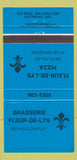 Matchbook Cover - Brasserie Fleur De Lys Gatineau QC pizza 30 Strike