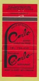 Matchbook Cover - Chez Carlo Restaurant Chinese Rimouski QC 30 Strike