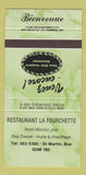 Matchbook Cover - Restaurant La Fourchette St Martin QC 30 Strike