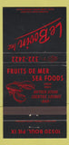 Matchbook Cover - Le Bovin Restaurant QC 30 Strike