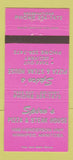 Matchbook Cover - Spiro's Pizza Steak House Winnipeg MB PINK 30 Strike