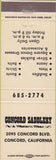 Matchbook Cover - Concord Saddlery Concord CA