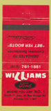 Matchbook Cover - Williams Ford Kansas City MO 30 Strike