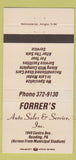 Matchbook Cover - Forrer's Auto Sales Reading PA 30 Strike
