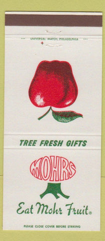 Matchbook Cover - Mohrs Fruit Apples Orchards Fogelsville PA 30 Strike