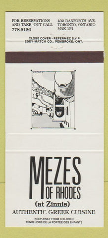 Matchbook Cover - Mezes of Rhodes Greek Toronto ON 30 Strike