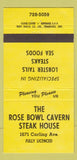 Matchbook Cover - The Rose Bowl Cavern Steak House  30 Strike