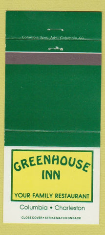 Matchbook Cover - Greenhouse Inn Columbia Charleston SC 30 Strike