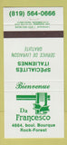 Matchbook Cover - Da Francesco Rock Forest QC 30 Strike