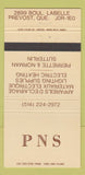 Matchbook Cover - PNS Prevost QC 30 Strike
