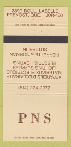 Matchbook Cover - PNS Prevost QC 30 Strike