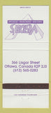 Matchbook Cover - Vision's Dance Bar Ottawa ON 30 Strike