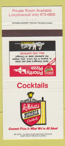 Matchbook Cover - Lou Malnati's Pizza Lincolnwood Chicago IL 30 Strike
