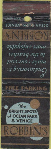 Matchbook Cover - Robbin's Ocean Park Venice CA WEAR