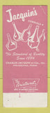 Matchbook Cover Jacquin's Cordials Liquors Philadelphia PA SAMPLE WEAR 30 Strike