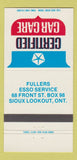 Matchbook Cover - Chrysler Fullers Esso oil gas Sioux Lookout ON 30 Strike