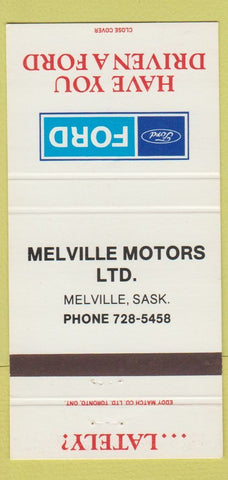Matchbook Cover - Melville Motors SK Ford 30 Strike