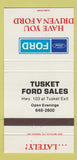 Matchbook Cover - Tusket Ford Sales Canada NS 30 Strike