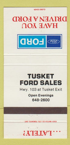Matchbook Cover - Tusket Ford Sales Canada NS 30 Strike