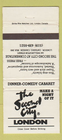 Matchbook Cover - Second City Comedy Club London ON WORN 30 Strike
