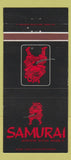 Matchbook Cover - Samurai Japanese Steak House Miami FL Pittsburgh PA 30 Strike