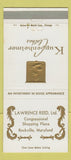 Matchbook Cover Kuppenheimer Men's Clothes Lawrence Reed Rockville MD 30 Strike