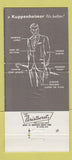 Matchbook Cover Kuppenheimer Men's Clothes Lawrence Reed Rockville MD 30 Strike