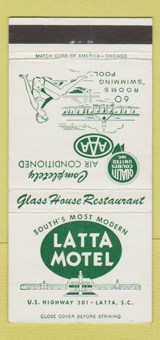 Matchbook Cover - Latta Motel SC Girlie 30 Strike