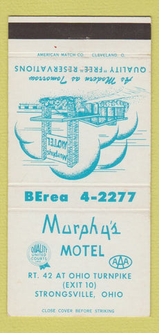 Matchbook Cover - Murphy's Motel Strongsville OH 30 Strike