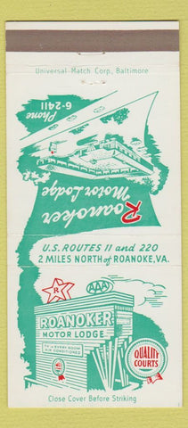 Matchbook Cover - Roanoker Motor Lodge Roanoke VA 30 Strike