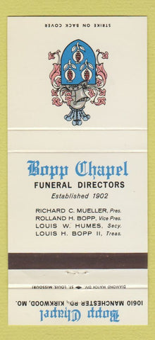 Matchbook Cover - Bopp Chapel Funeral Home Kirkwood MO 30 Strike