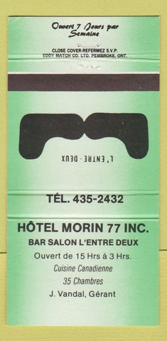 Matchbook Cover - Hotel Morin 77 Inc J Vandal Gerant 30 Strike