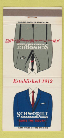 Matchbook Cover - Schwobilt Men's Clothes 30 Strike