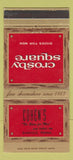 Matchbook Cover - Crosby Square Men's Shoes Cohen's Danville PA 30 Strike