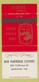 Matchbook Cover - Firth Bros Men's Clothes Bob Partridge Brantford ON 30 Strike