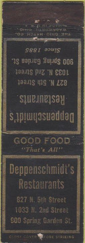 Matchbook Cover - Deppenschmidt's Restaurants
