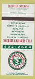 Matchbook Cover - Sebastian's Catering London ON 30 Strike