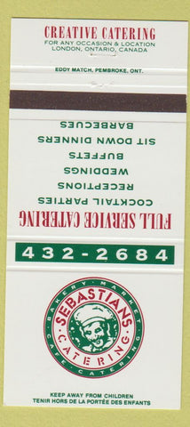 Matchbook Cover - Sebastian's Catering London ON 30 Strike
