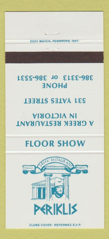 Matchbook Cover - Periklis Greek Restaurant Victoria BC 30 Strike