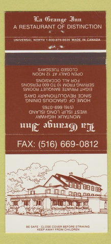 Matchbook Cover - La Grange Inn West Islip LI NY 30 Strike