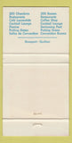 Matchbook Cover - Hotel Motel Laurentides Bastogne Beauport QC 30 Strike