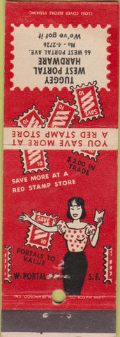 Matchbook Cover - Red Stamp Store Tuggey Hardware girlie