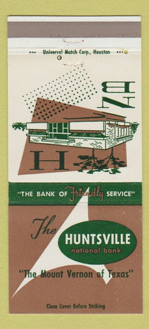 Matchbook Cover - The Untsville National Bank TX 30 Strike