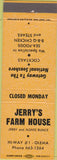 Matchbook Cover - Jerry's Farm House Olema CA orange