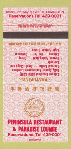 Matchbook Cover - Peninsula Restaurant Edmonton OH 30 Strike