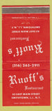 Matchbook Cover - Ruoff's Restaurant Smithtown LI NY WORN 30 Strike