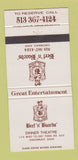 Matchbook Cover - Beef n Boards Cincinnati OH 30 Strike