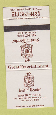 Matchbook Cover - Beef n Boards Cincinnati OH 30 Strike