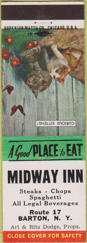 Matchbook Cover - Midway Inn Barton NY