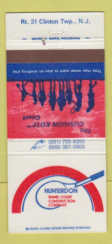 Matchbook Cover - Tennis Court Construction Clinton Township NJ 30 Strike